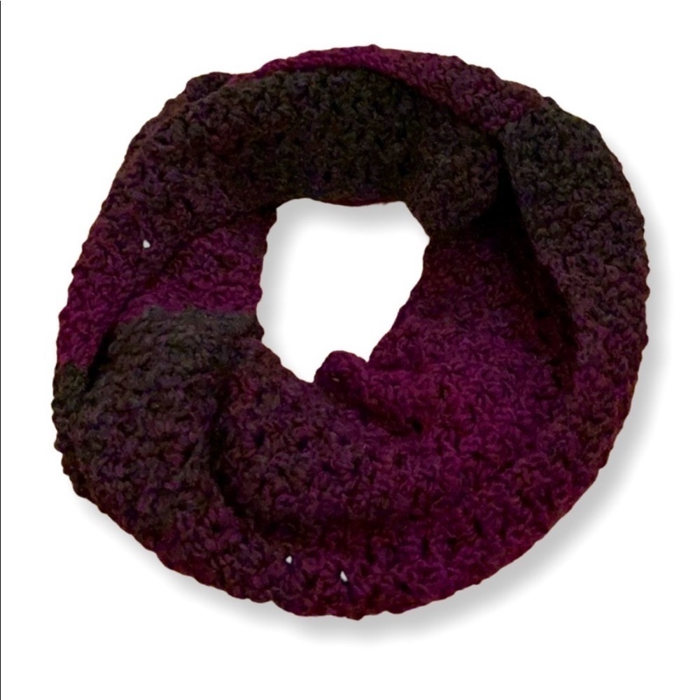 Black & Purple Handmade Infinity Scarf
